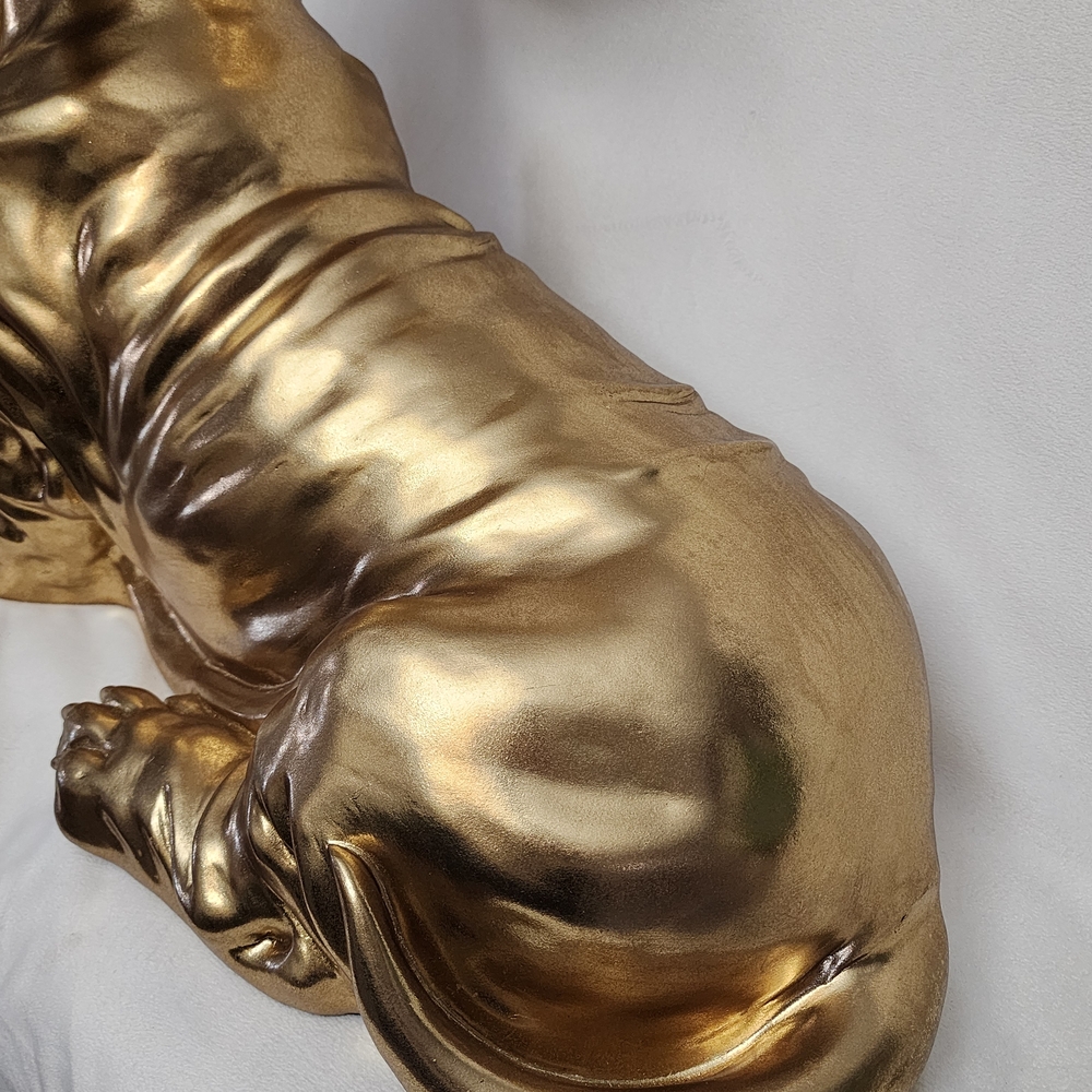 Gold Ceramic Basset Hound Figurine - Decorative Home Art LIFE SIZE 20"X30" - Picture 7 of 11